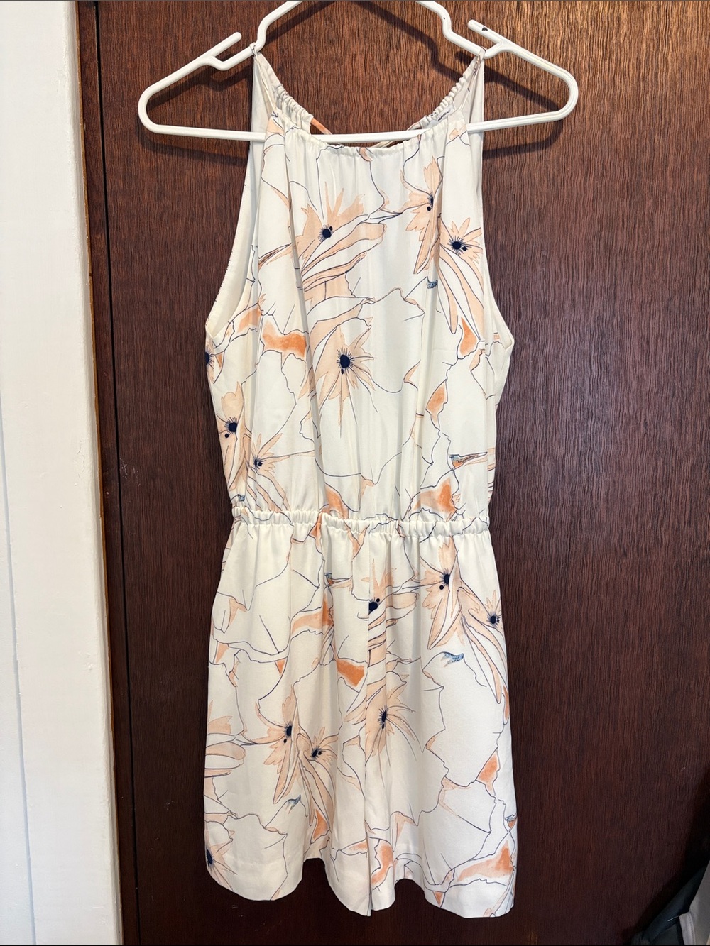 Cream floral romper